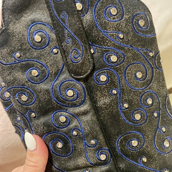 Boots Black and Blue Heeled Boots - Picture 6 of 13